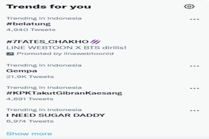 Trending #KPKTakutGibranKaesang.