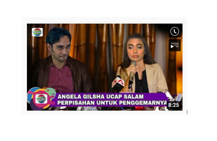 Video yang diunggah oleh TIJALIKEH Channel yang menyatakan Angela Gilsha ucapkan salam perpisahan di sinetron Dewi Rindu