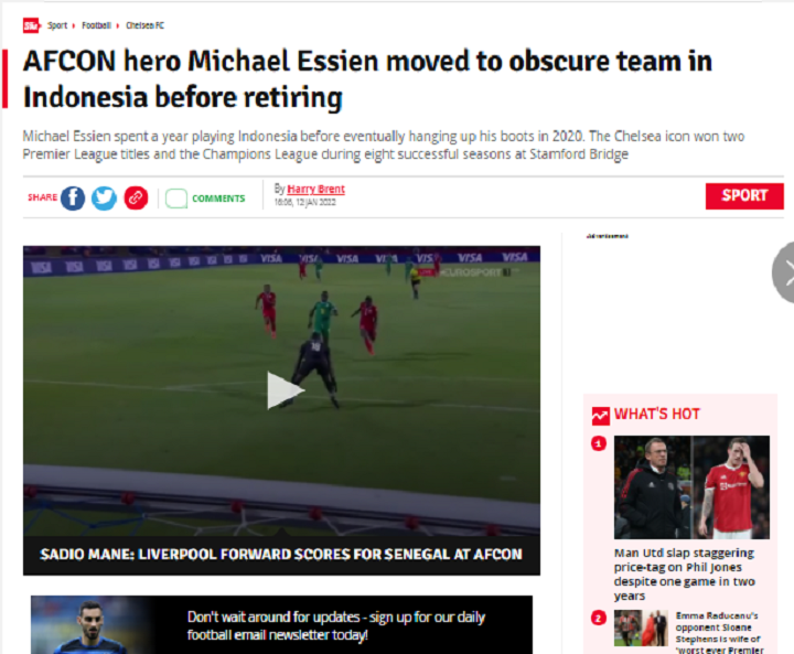 Pahlawan AFCON (Piala Afrika) pindah ke tim yang tidak jelas di Indonesia sebelum pensiun. (foto: tangkap layar laman Daily Star)