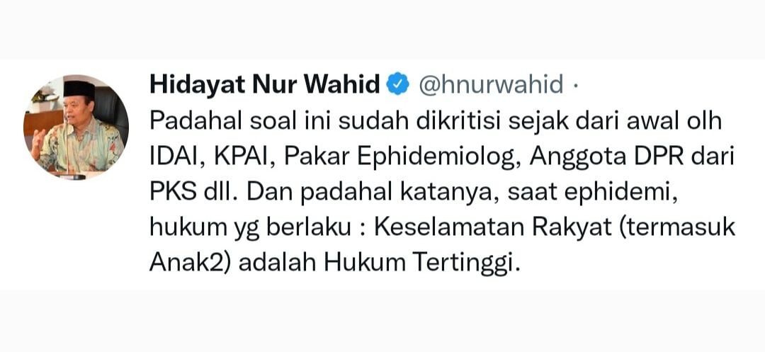 Cuitan Hidayat Nur Wahid. 