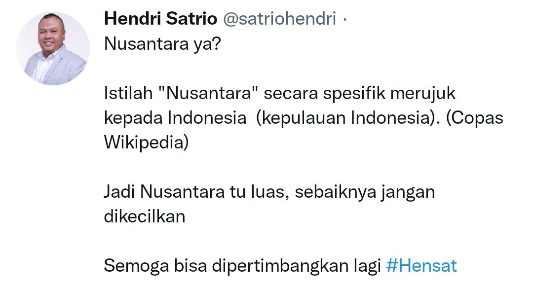 Cuitan Hendri Satrio. 