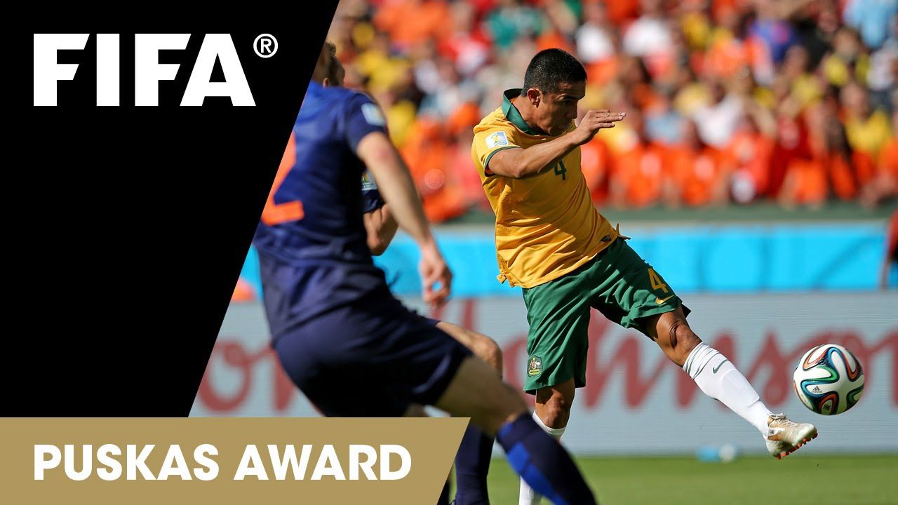Tim Cahill dinominasikan untuk Penghargaan Puskas FIFA untuk gol terbaik turnamen Piala Dunia FIFA 2014