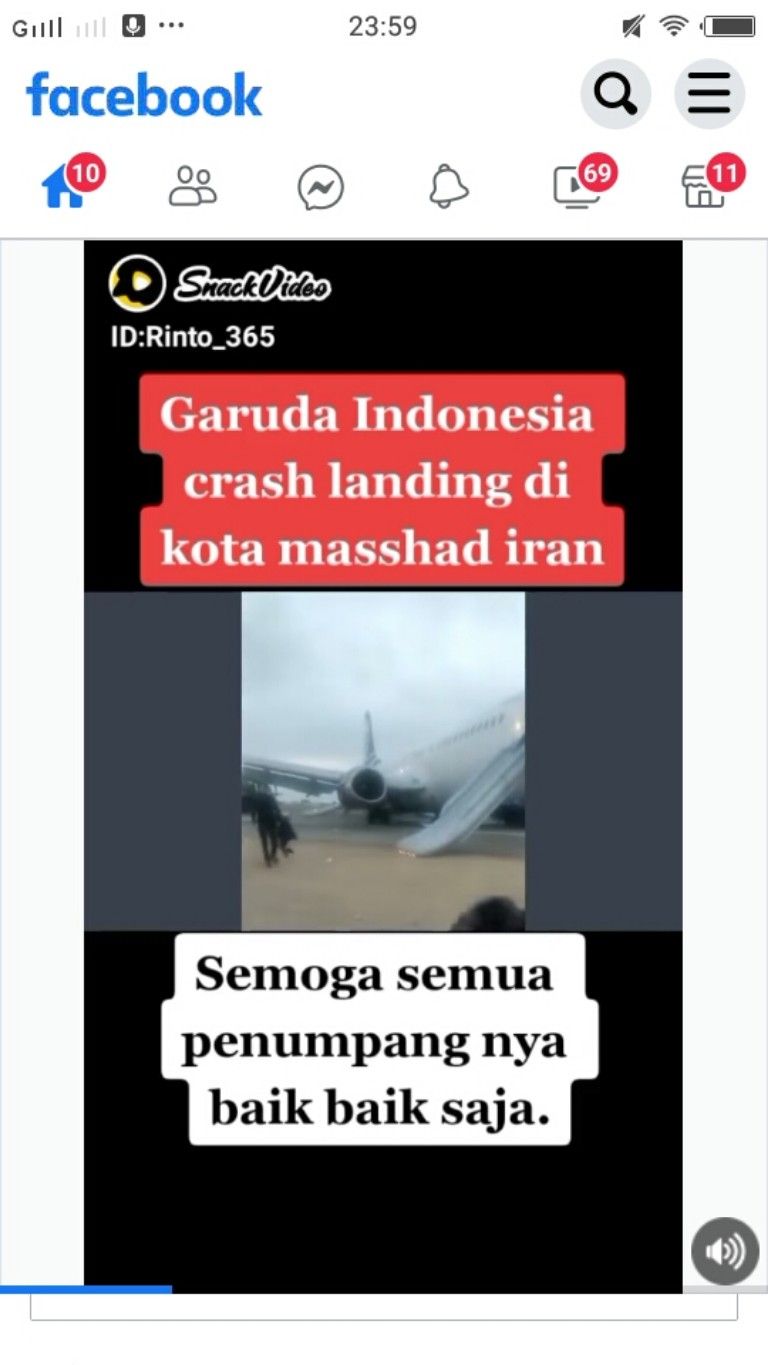 Garuda indonesia crash landing iran