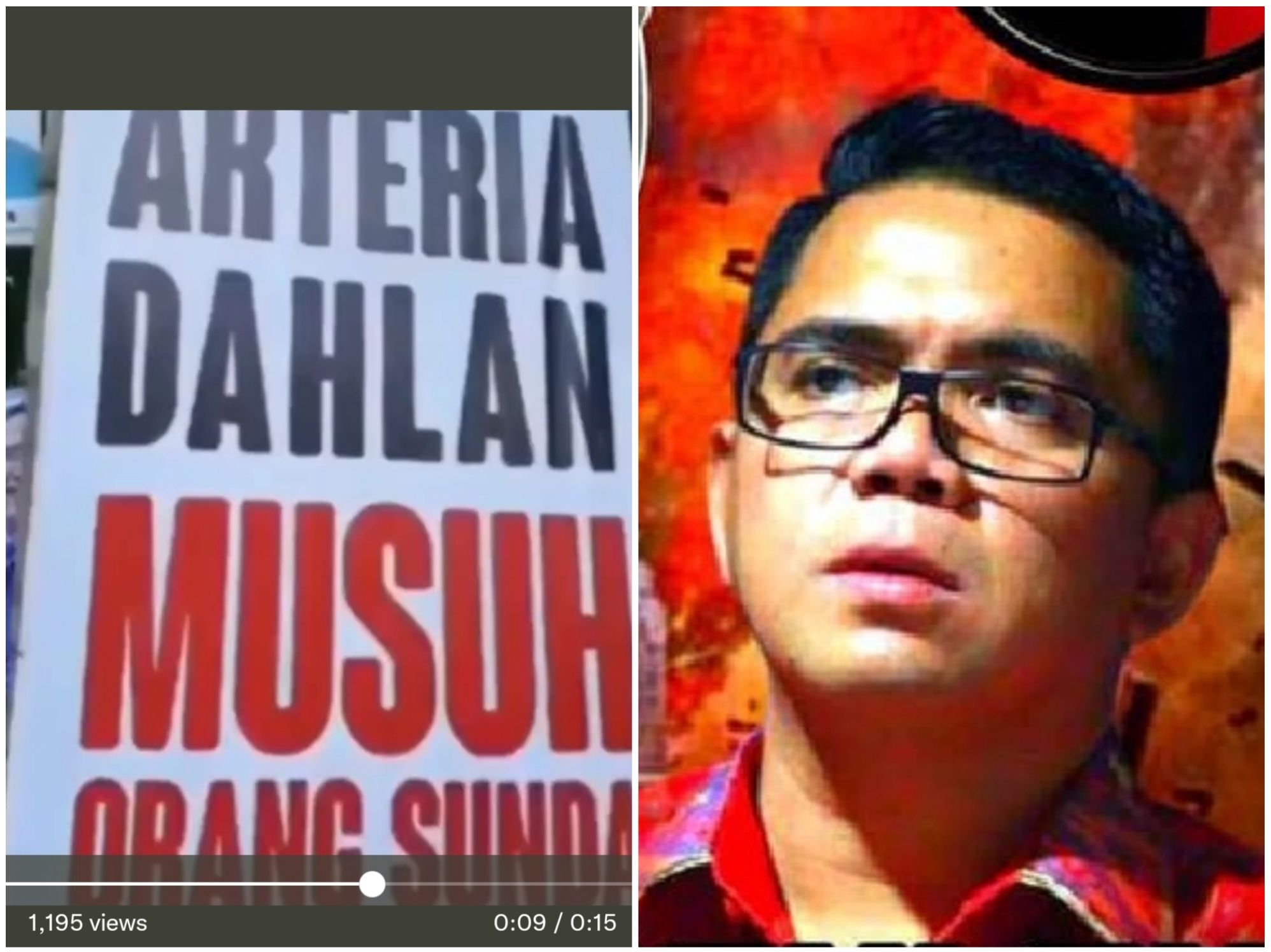 Baliho Arteria Dahlan Musuh Orang Sunda Terpampang di Bandung.