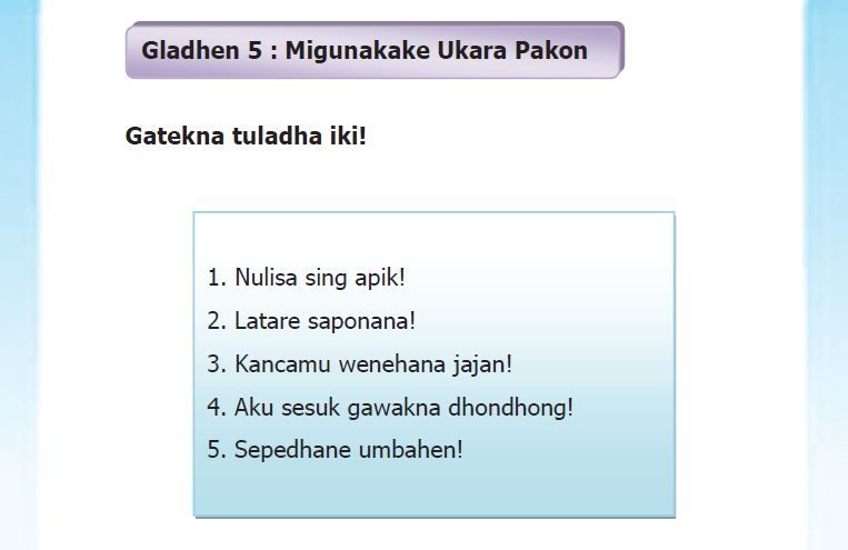 Pembahasan kunci jawaban Tantri Basa Jawa kelas 3 halaman 92, 93, 94 Pasinaon 1 Gladhen 5 Gladhen 6 