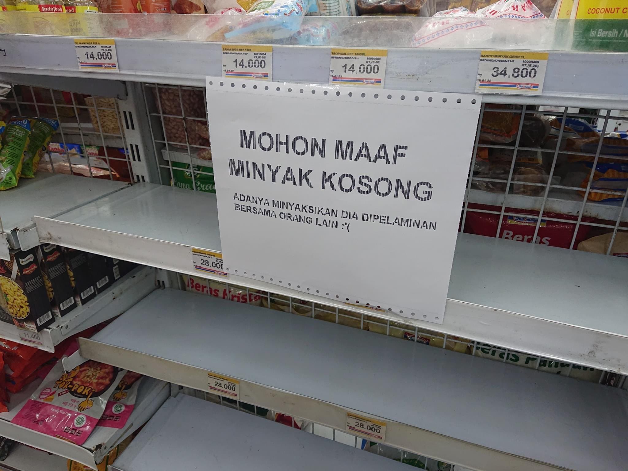 stok minyak goreng kosong