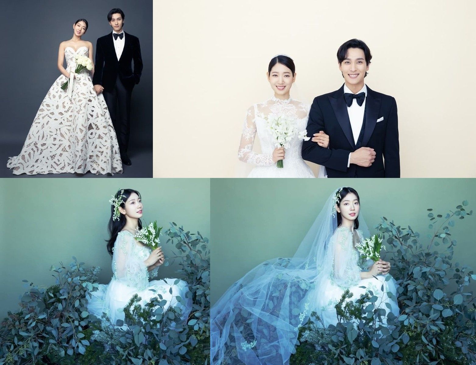 Kolase Foto Pernikahan Park Shin Hye dan Choi Taejoon 