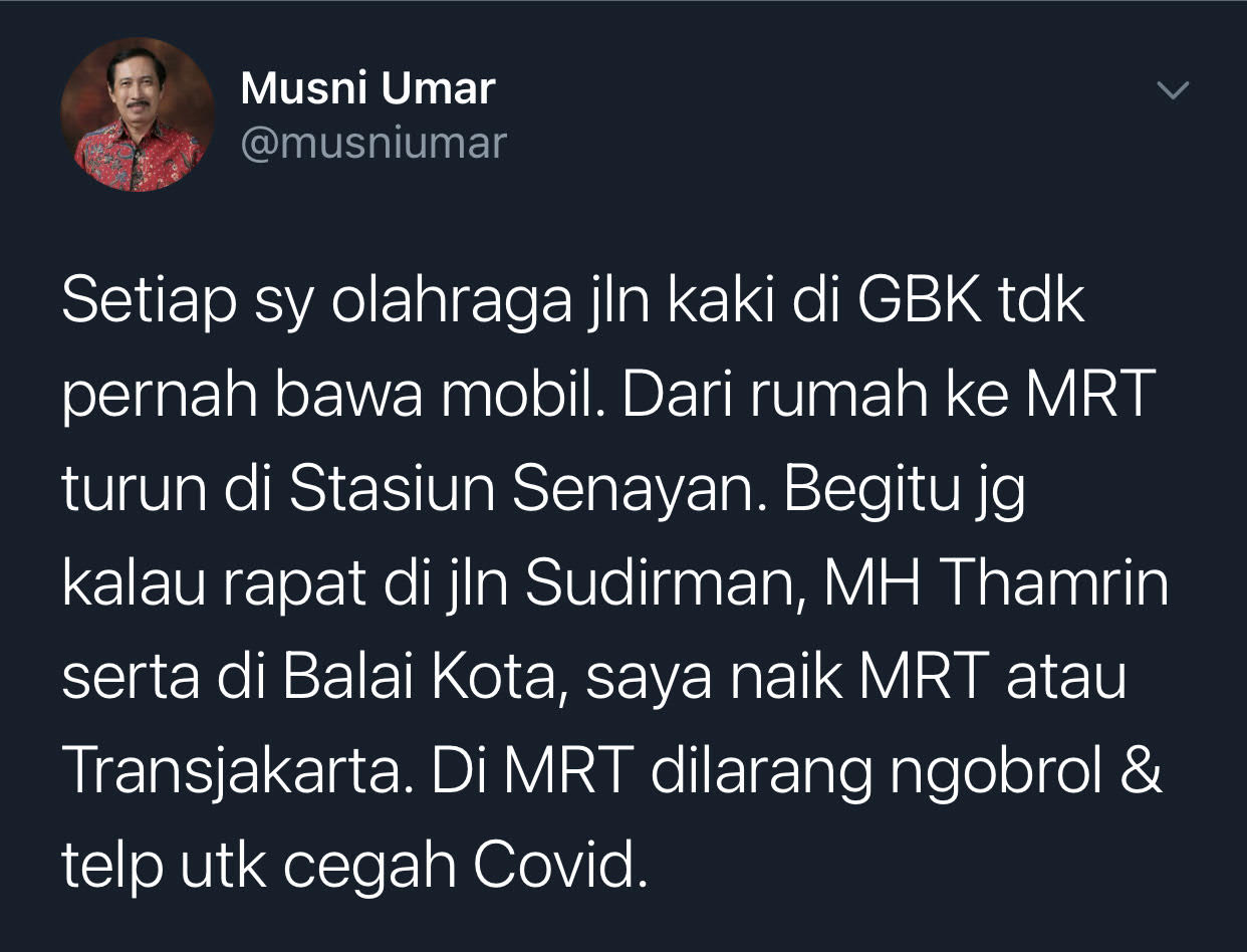 Cuitan Musni Umar soal Anies Baswedan disebut dicueki warga Jakarta saat menaiki MRT.
