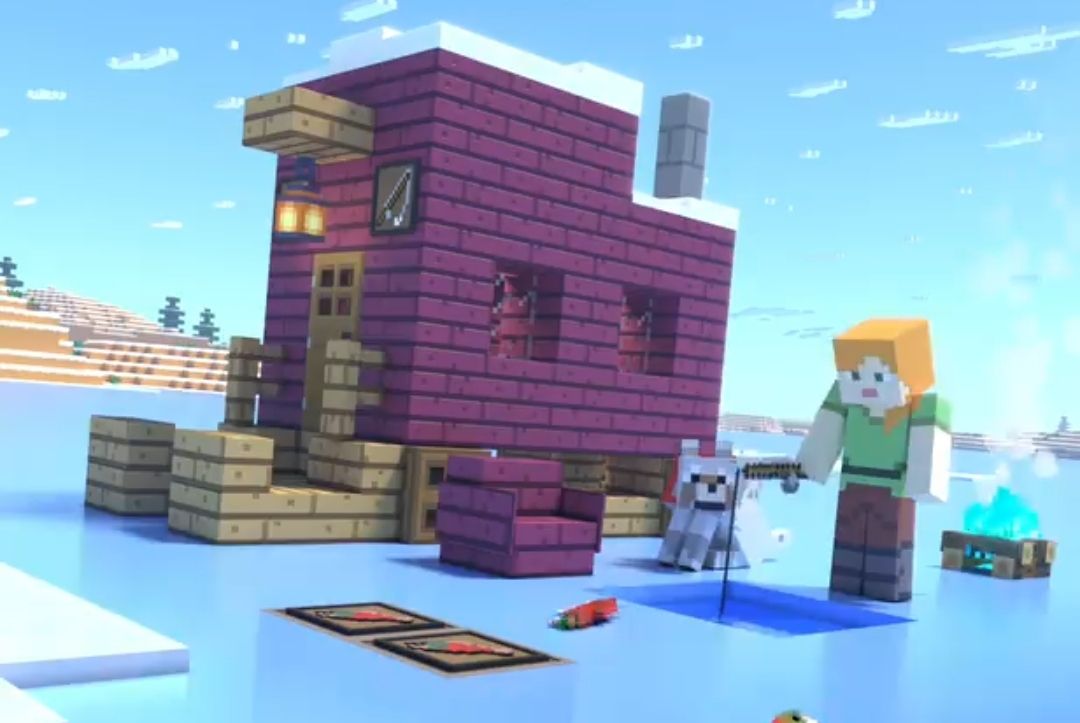 Ilustrasi link download Minecraft Dungeons Creeping Winter terupdate