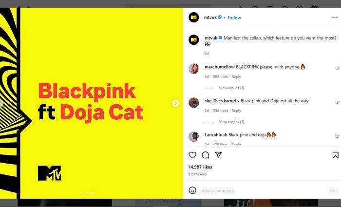 MTV UK sebut BLACKPINK dan Doja Cat akan berkolaborasi