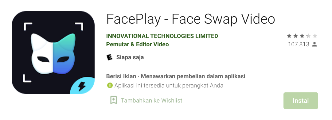 link download aplikasi FacePlay