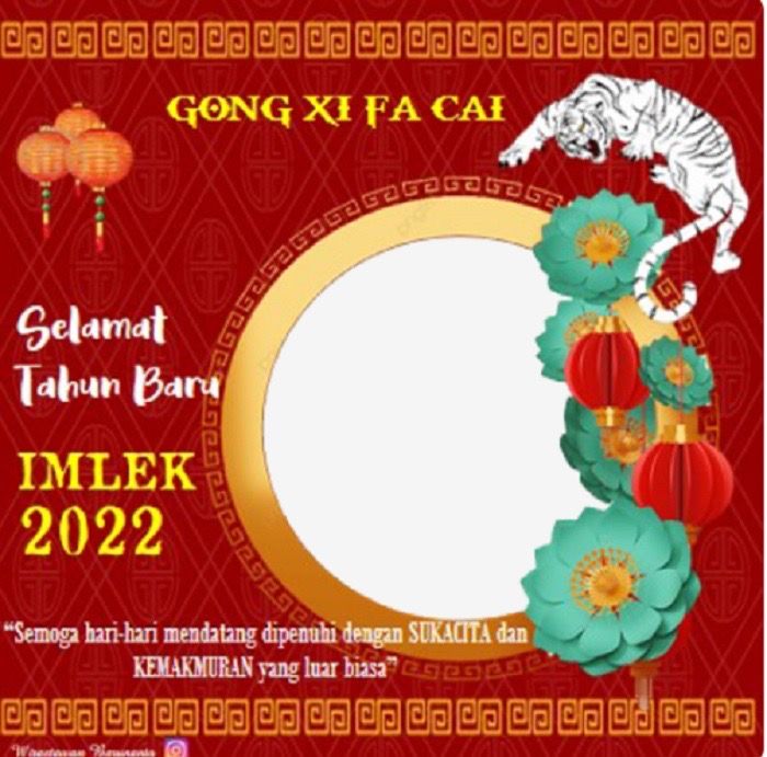 15 link twibbon Tahun Baru Imlek 2022 Gong Xi Fa Cai yang cocok dijadikan foto profil dan status WhatsApp pada 1 Februari 2022. 