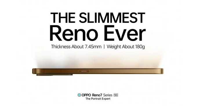 Oppo Reno7 Pro akan menjadi seri smartphone Oppo Reno dengan bodi teramping dan memiliki bezel tipis.