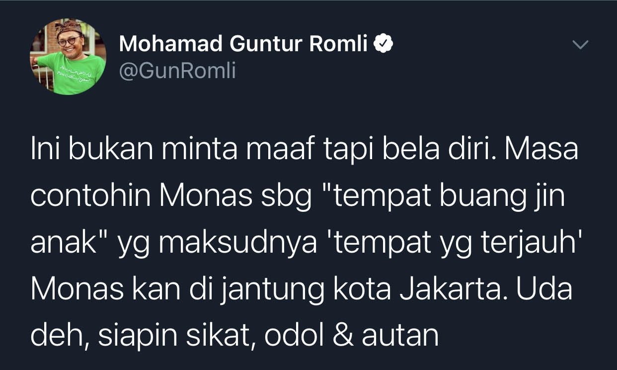 Cuitan Guntur Romli yang menganggap Edy Mulyadi bukan minta maaf melainkan bela diri buntut pernyataan Kalimantan tempat 'jin buang anak'.