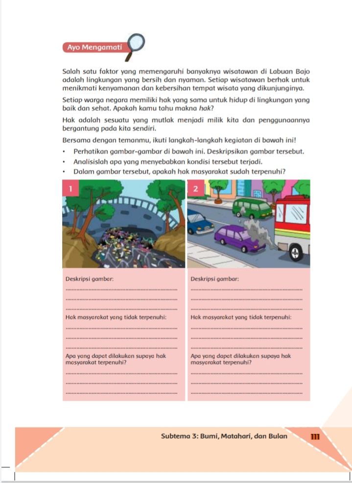 Halaman 111 Buku Tematik Terpadu Tema 8  Subtema 3 Pembelajaran 3 kelas 6 SD MI Kurikulum 2013 Edisi Revisi 2018 oleh Kemendikbud.