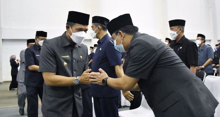 Bupati Bandung Dadang Supriatna dalam acara pelantikan Kepala Perangkat Daerah, Rabu 26 Januari 2022