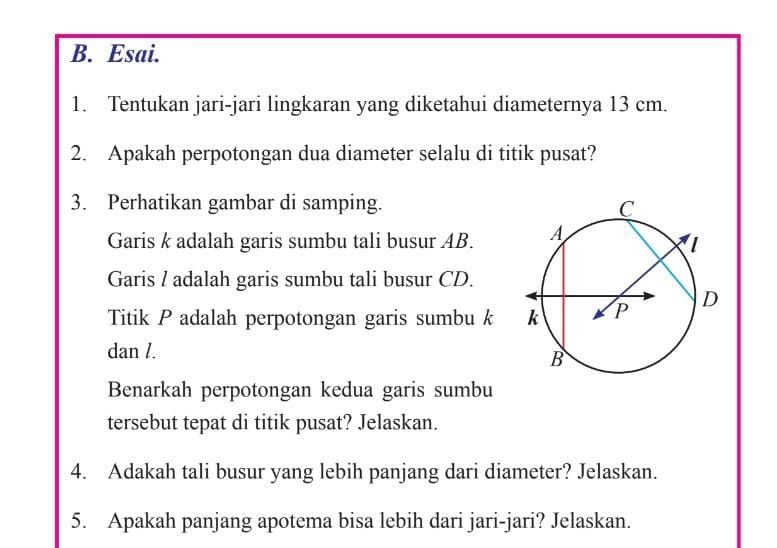 Kunci Jawaban Matematika Halaman 68 Esai Nomor 1 - 5 Kelas 8 SMP Ayo Berlatih 7.1 - Ringtimes Banyuwangi