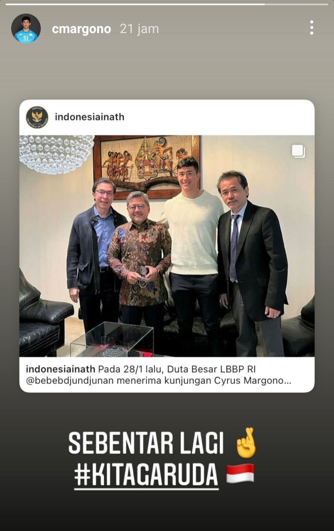 Pemain Klub Top Eropa Ini Isyaratkan Bela Timnas Indonesia, Cyrus Margono: Kita Garuda