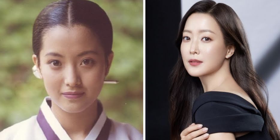 Aktris Kim Hee Sun di tahun 1990-an (kiri) dan sekarang (kanan) |  theqoo