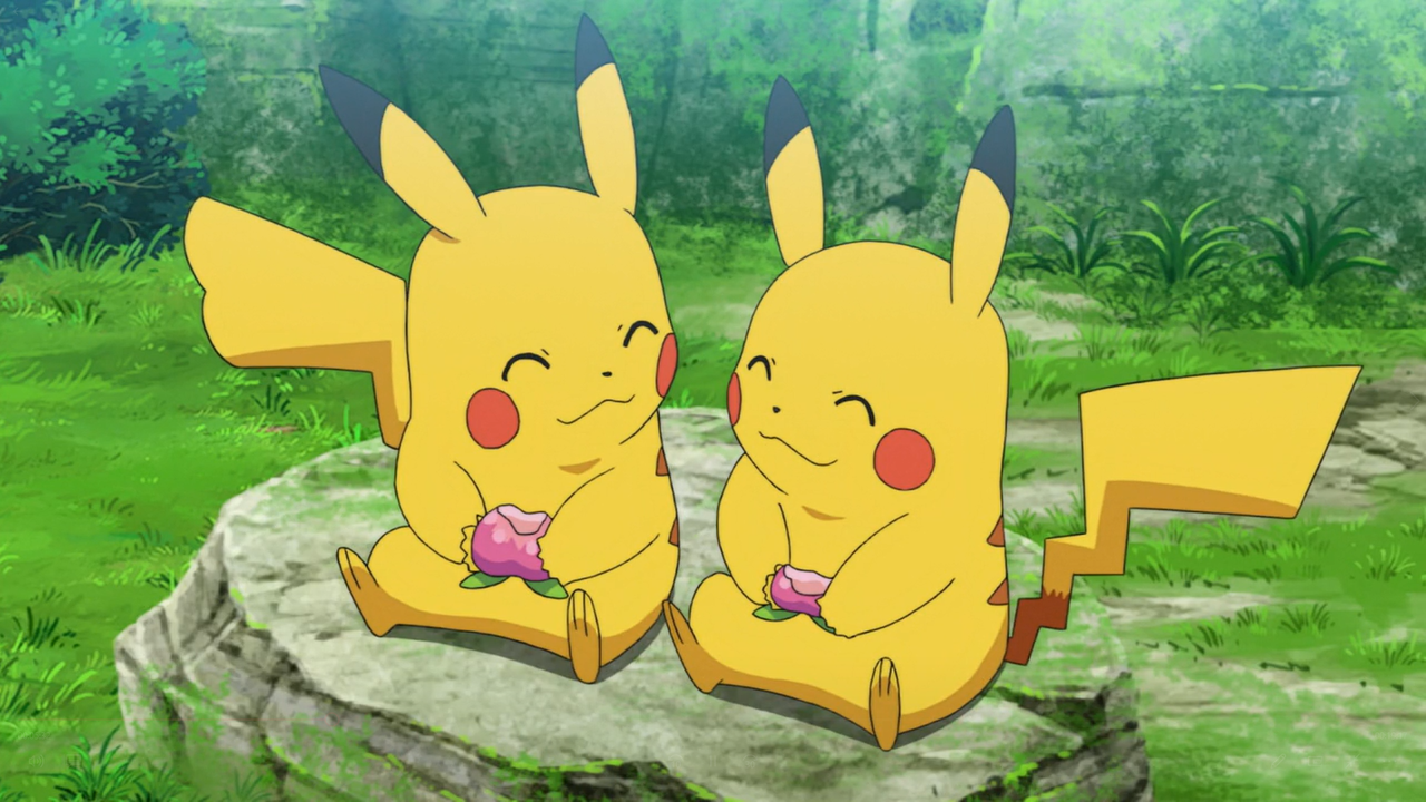 Pikachu betina (kiri) dan Pikachu jantan (kanan)