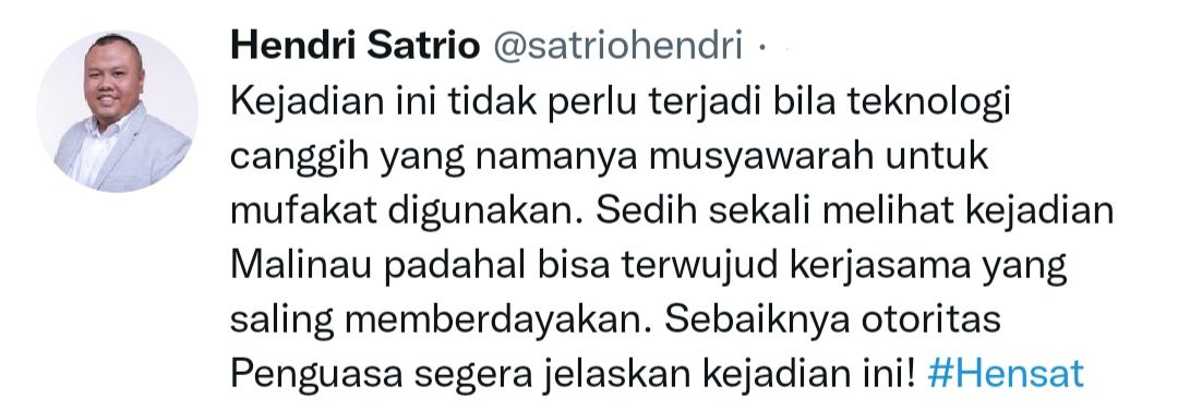 Cuitan Hendri Satrio.