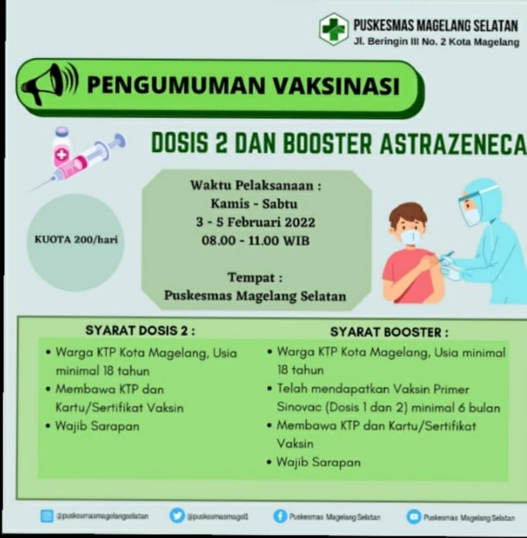 Informasi pelaksanaan vaksin booster di Kota Magelang