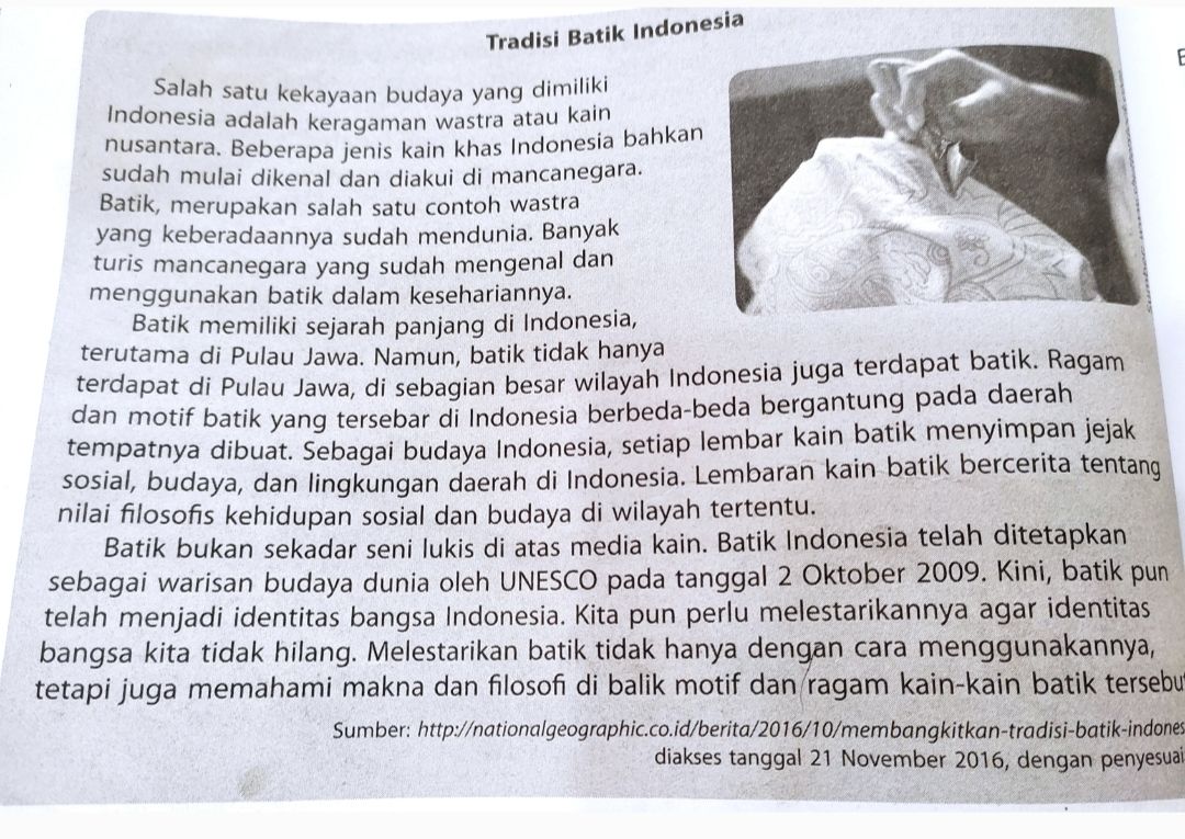 Teks Tradisi Batik Indonesia