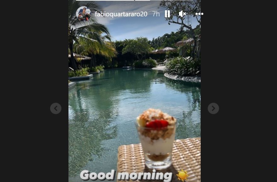 Tes Pra Mudim MotoGP Mandalika Fabio Quartararo santai di kolam renang hotel di Lombok
