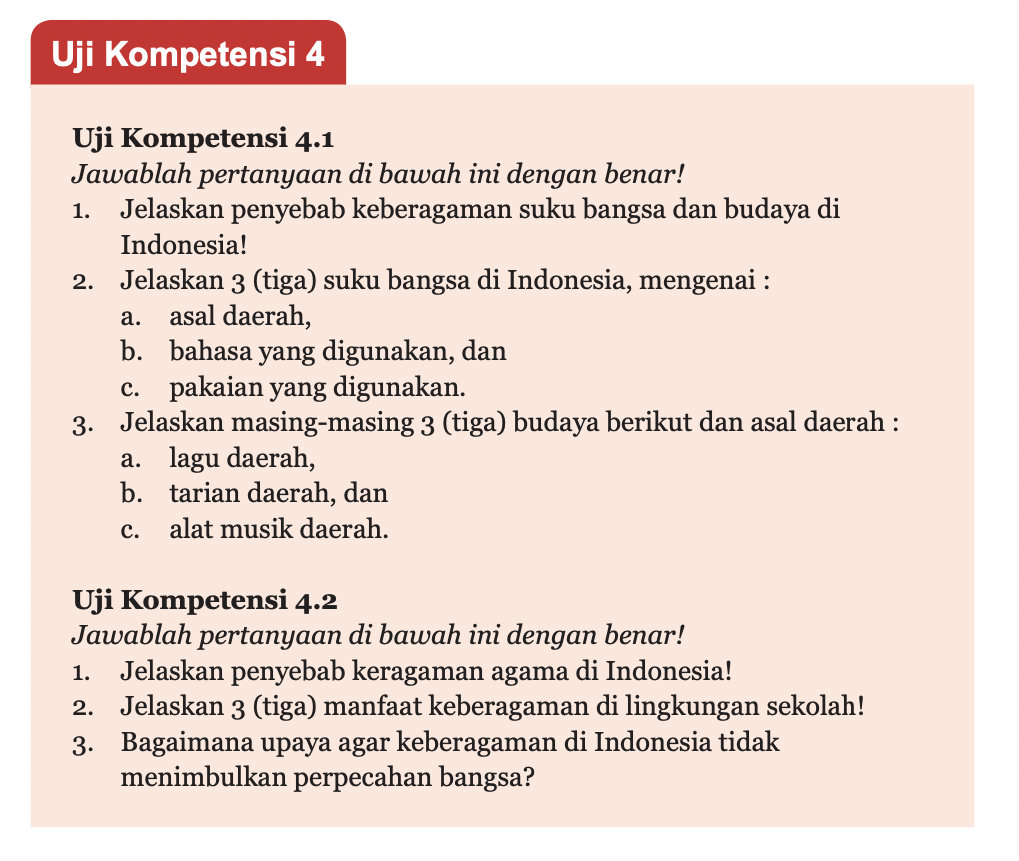 Kunci Jawaban Pkn Kelas 7 Halaman 113 Uji Kompetensi 4 1 Dan 4 2 Penyebab Keberagaman Terbaru 2022 Ringtimes Bali Halaman 6