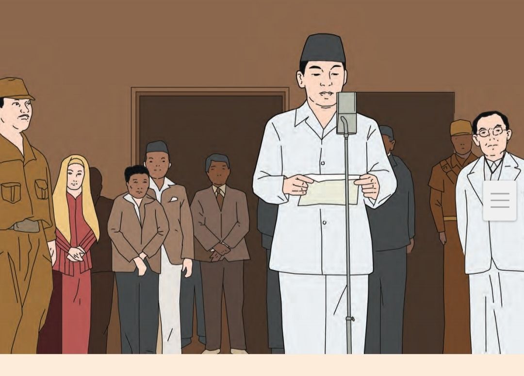 Ilustrasi pembacaan Proklamasi Kemerdekaan Indonesia
