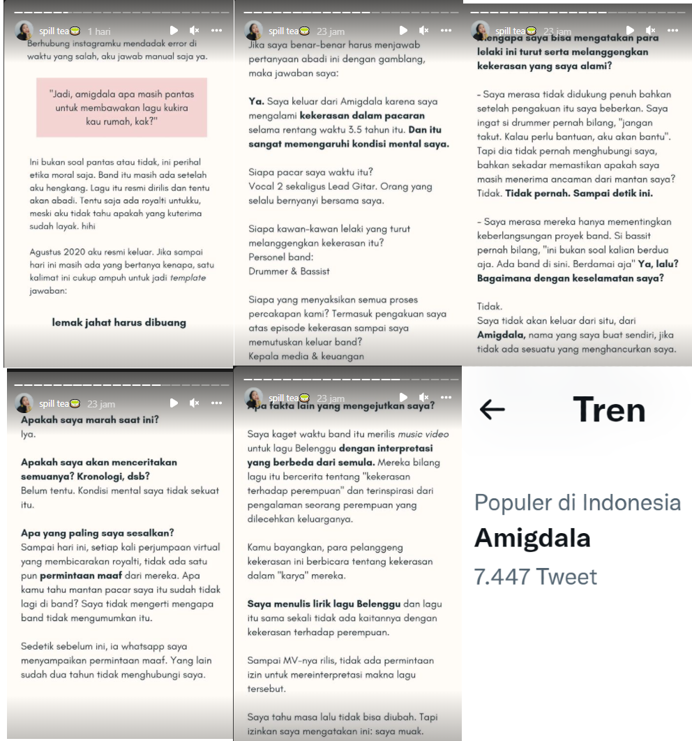 Kolase Instagram Story @ayacanina dan Trending Twitter Indonesia 