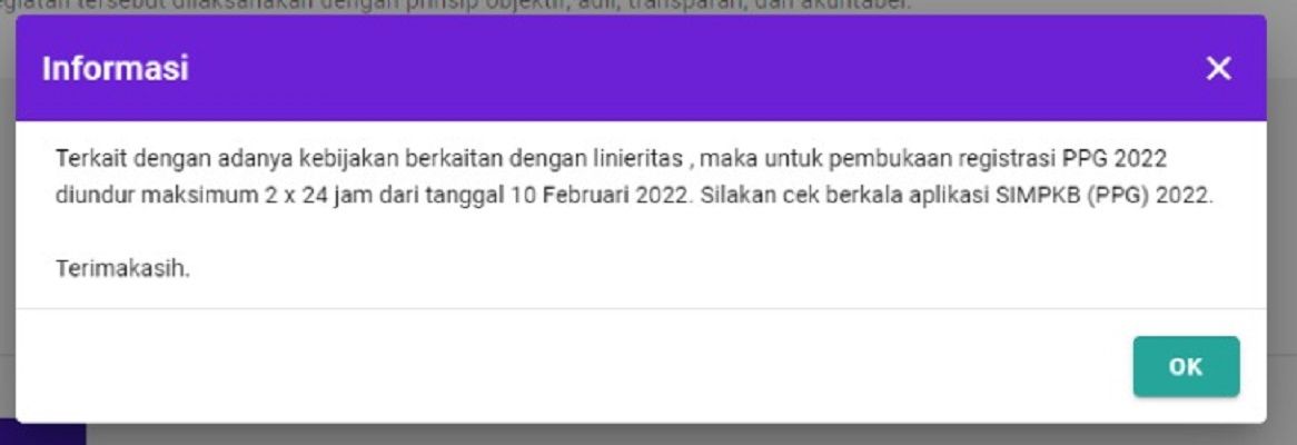 DIUNDUR! Pendaftaran PPG Dalam Jabatan Kemendikbud 2022 Bukan Hari Ini 10 Februari 2022, Selengkapnya Disini