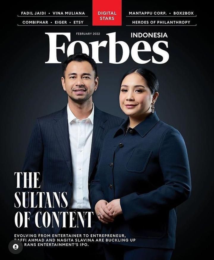 Wow Keren Raffi Ahmad dan Nagita Slavina Menjadi Cover Majalah Forbes