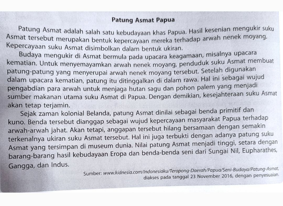 Teks patung Asmat Papua
