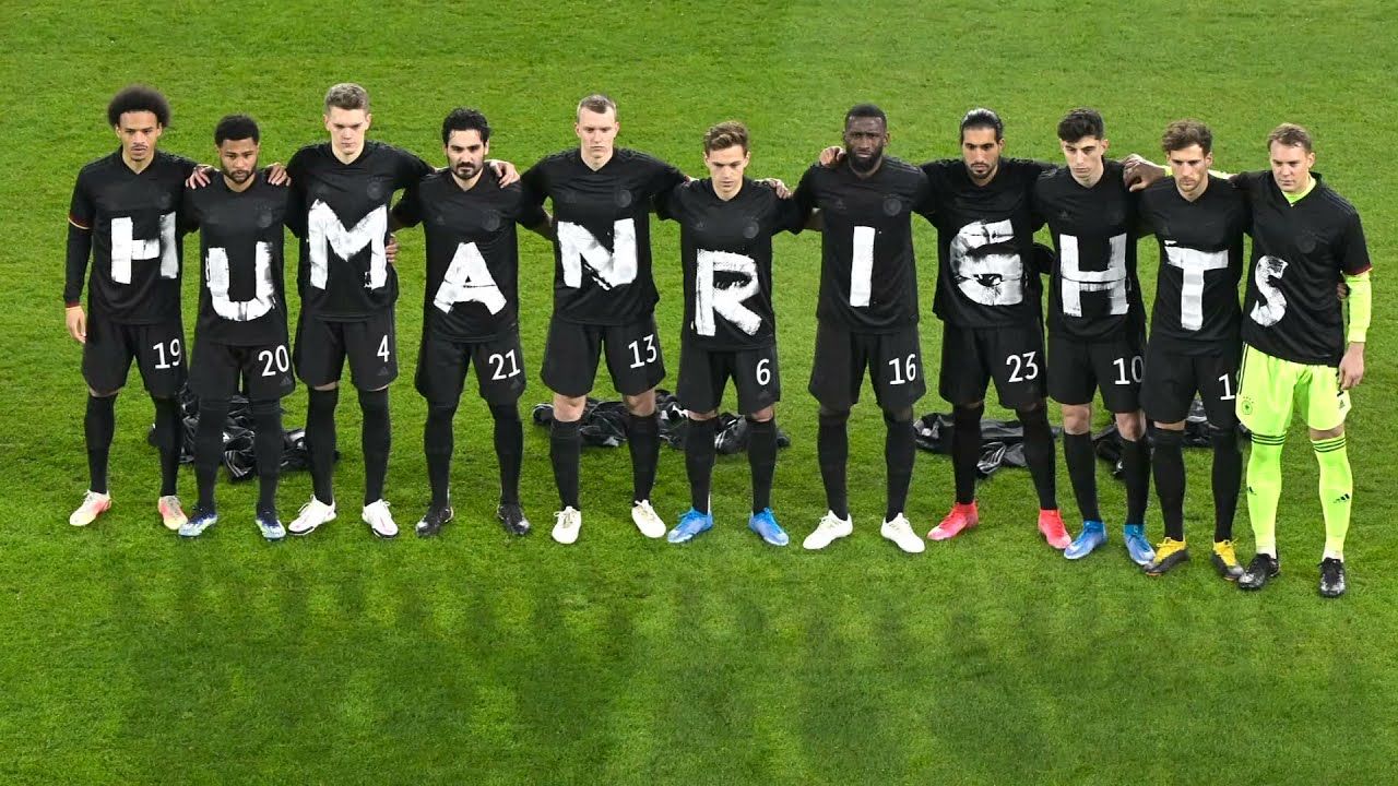 Aksi Unjuk Rasa Tim Jerman di Kualifikasi Piala Dunia 2022 Qatar Memakai Kaos Hak Asasi Manusia, ini Alasannya
