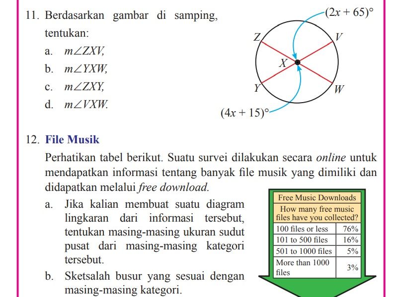 Kunci Jawaban Matematika Kelas 8 Halaman 69 Semester 2 Soal Esai Lingkaran Dan File Musik Nomor 11 13 Ringtimes Bali