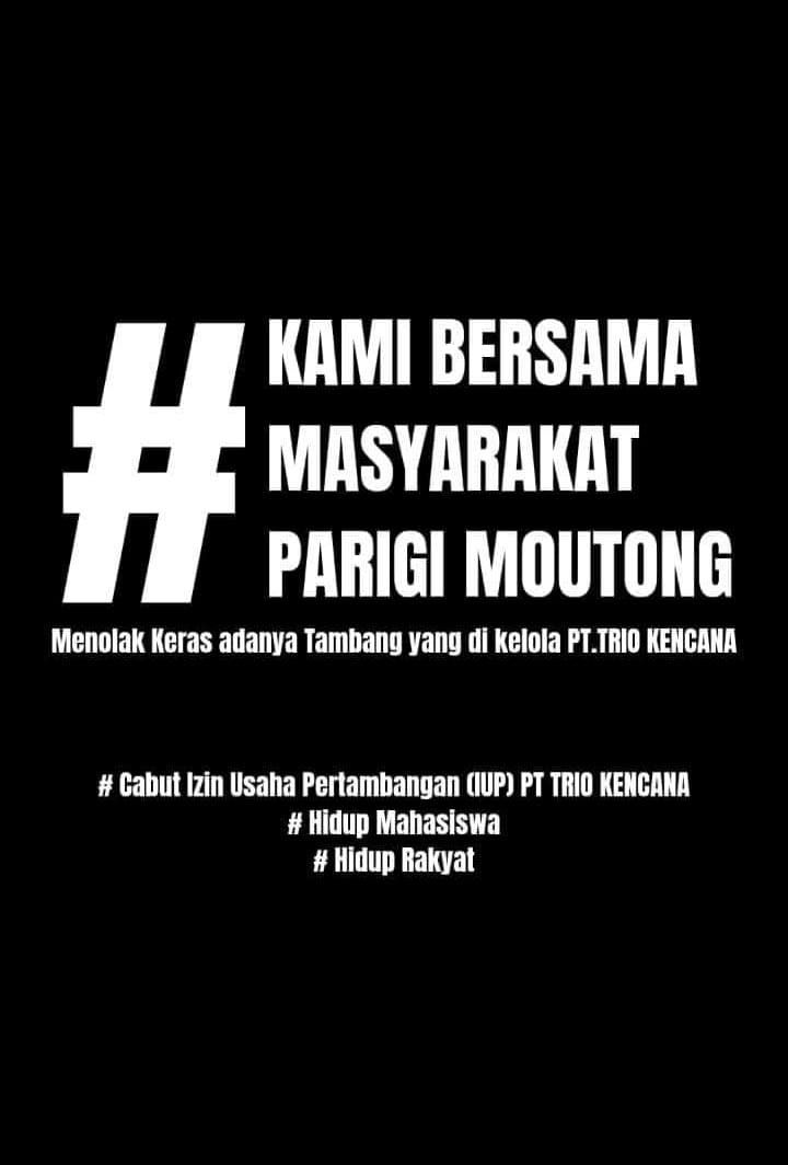 IKPM Yogyakarta bersama Masyarakat Parigi Moutong Menolak keras adanya tambang yang di Kelola PT. TRIO Kencana