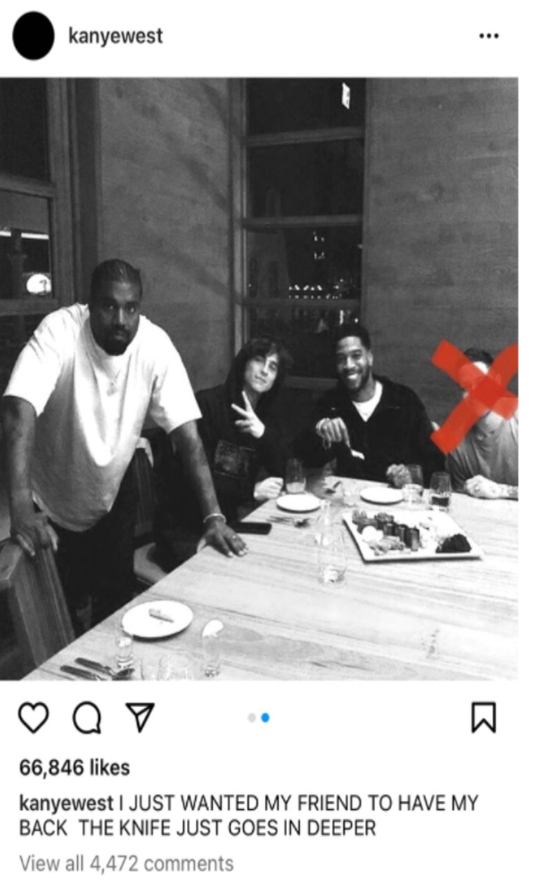 Unggahan Kanye West yang sudah dihapus.