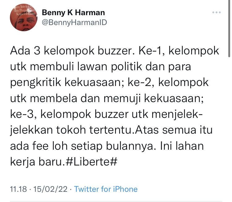 Cuitan Benny K Harman 