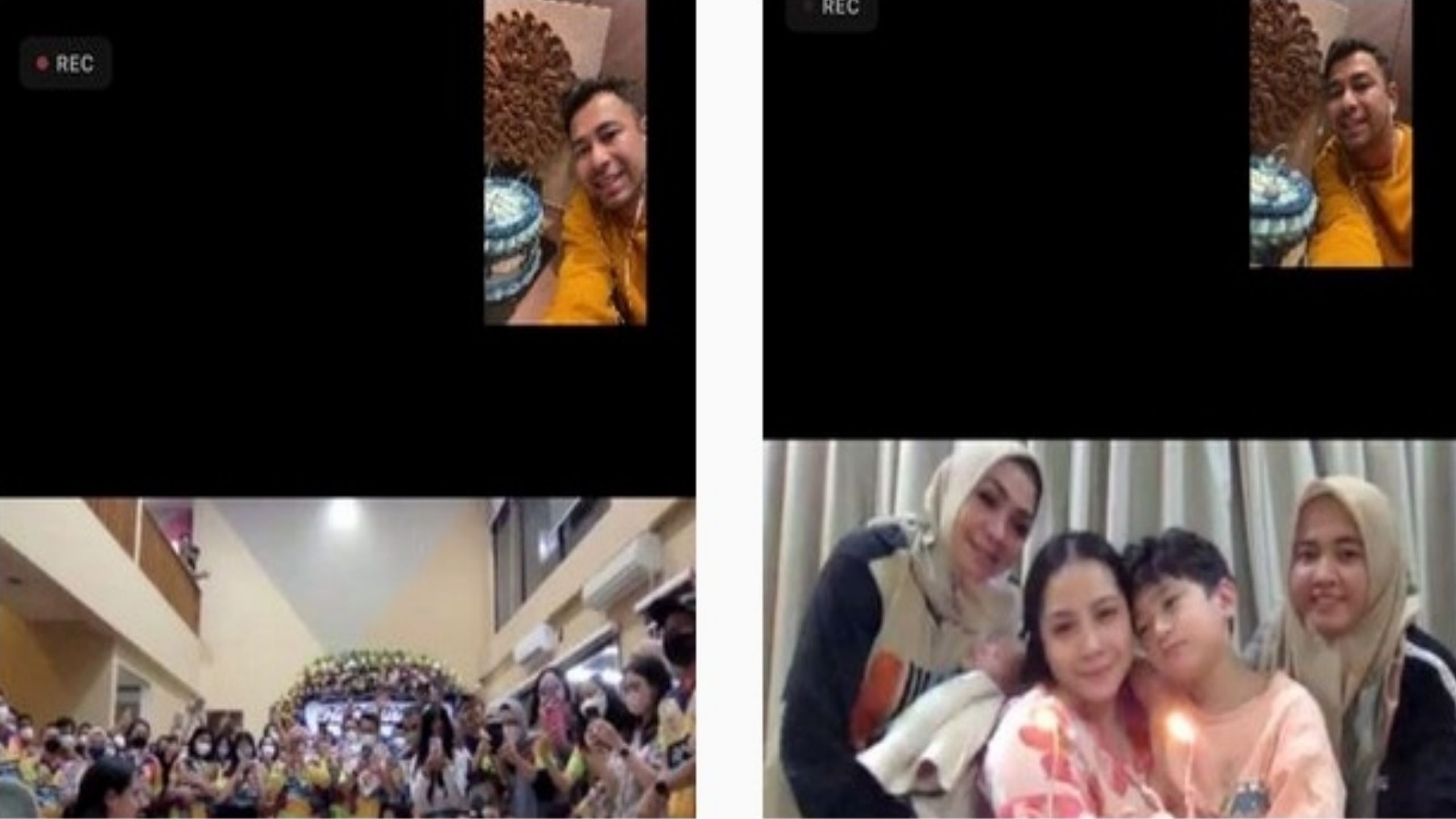 Unggahan tangkapan layar Raffi Ahmad dan Nagita Slavina yang rayakan ulang tahun secara terpisah