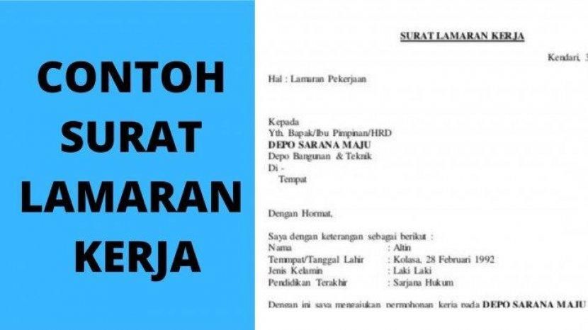 Download 61+ Contoh Surat Surat Lamaran Kerja Formal Terbaik Dan Terbaru