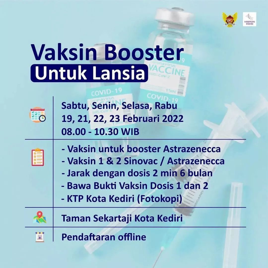 Info vaksin booster di Kota Kediri