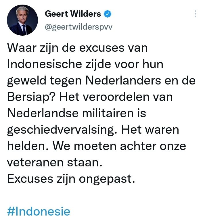 Cuitan Geerts Wilders di Twitter 