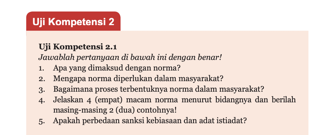 Kunci Jawaban PKN Kelas 7 Semester 2 Halaman 61, Uji Kompetensi 2.1 Bab ...