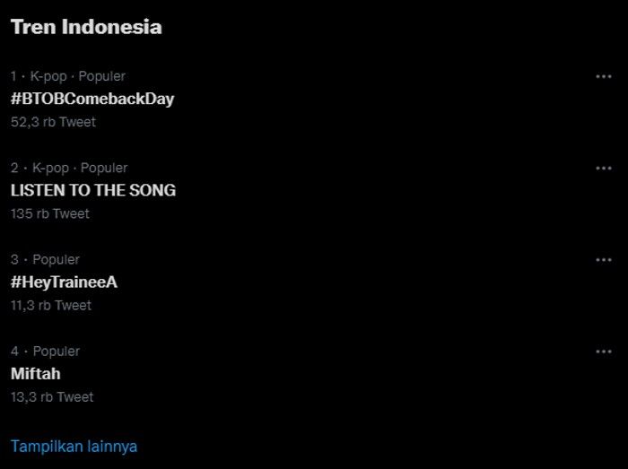 BTOB trending Twitter Indonesia