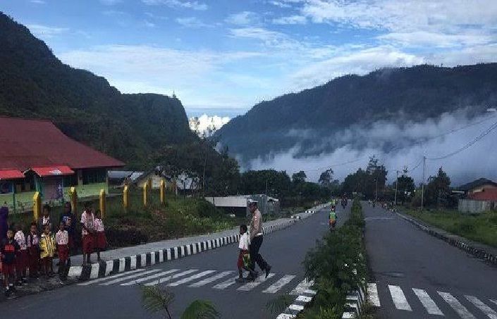 Salah satu sudut Kota Mulia di Puncak Jaya Papua sebagai kota paling dingin di Indonesia