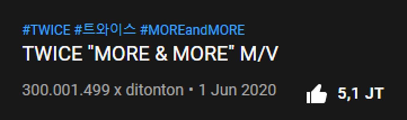 Jumlah Tayangan MV More & More di YouTube 