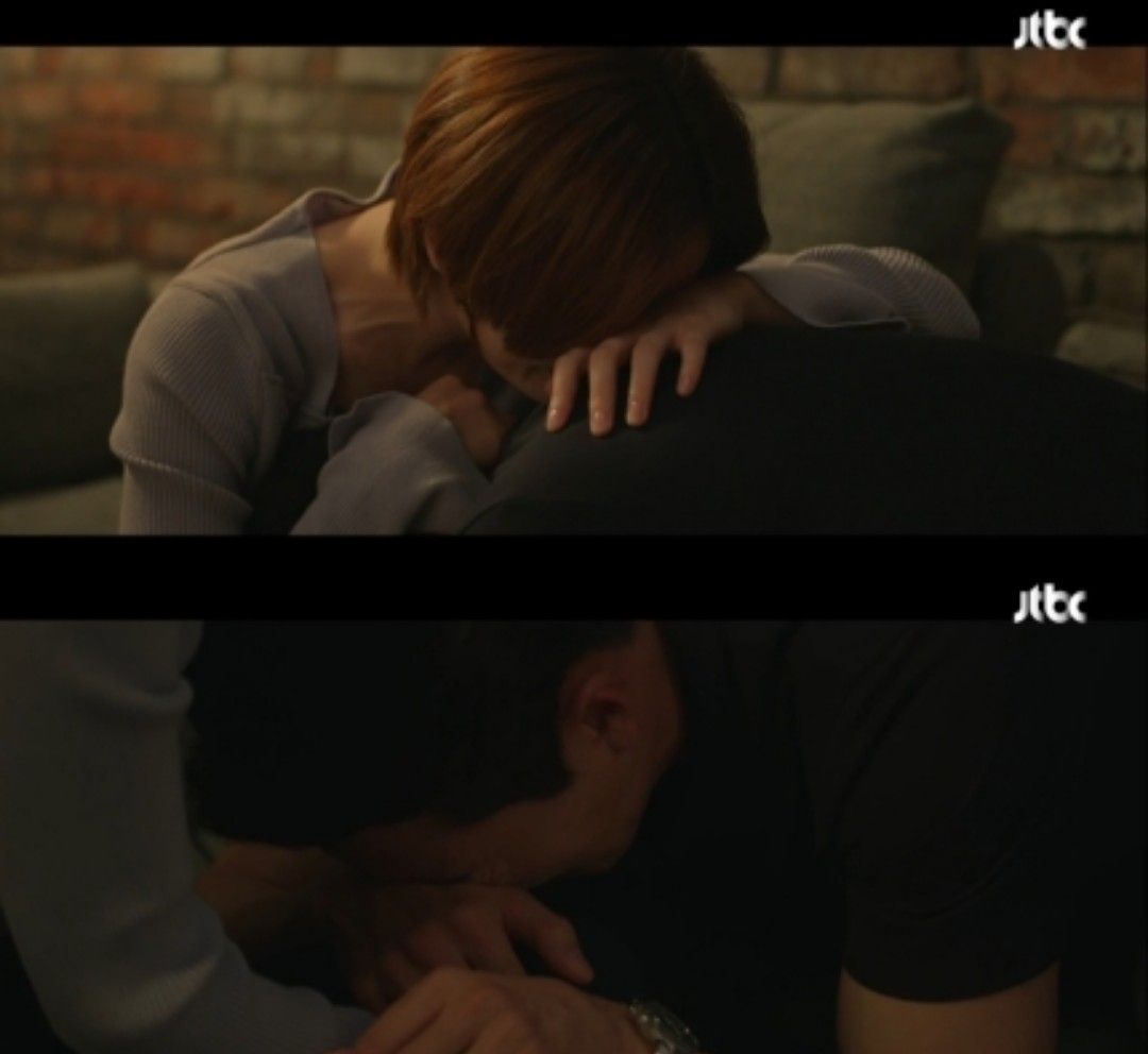 Kim Jin Seok dan Jung Chan Young menangis bersama setelah berbagi rahasia.