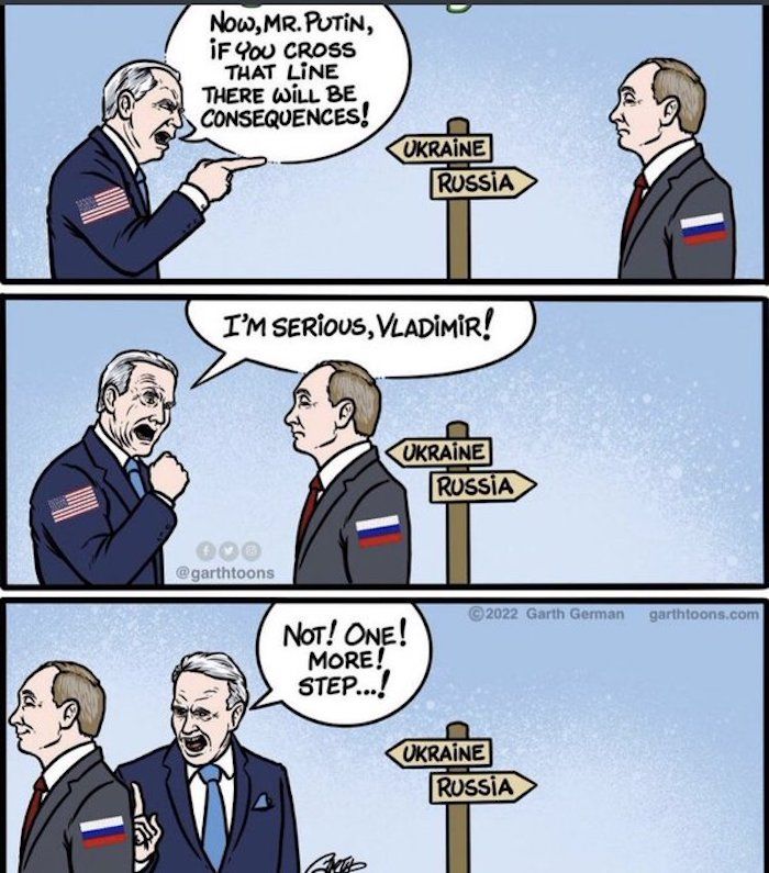 Salah satu meme sindir NATO soal bantuan untuk Ukraina lawan Rusia viral di media sosial Twitter, Jumat 25 Februari 2022.