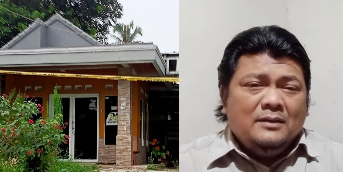 Rumah kejadian pembunuhan di Jalancagak, Subang, dan salah seorang pemerhati, Fredy Sudaryanto.